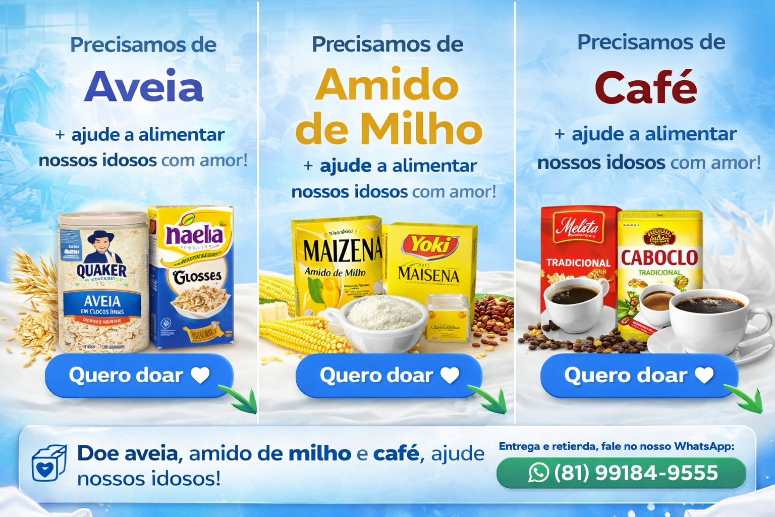 Aveia, Amido de Milho e Café